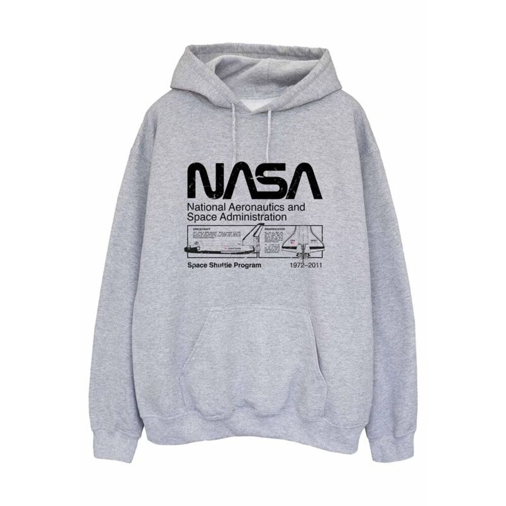 NASA Mens Space Shuttle Hoodie / Sports Grey
